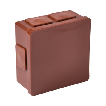 puszka n/t brązowa bez zacisków z dławnicami bezgwintowymi 6-wlotowa wym/zew 86x86x40 mm IP55 ViPlast 002-02