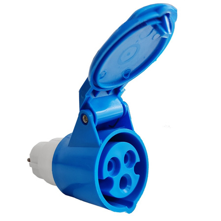 Marlanvil Adapter kempingowy wtyk Uni-Schuko 16A 250V na 16A CEE gniazdo przejściówka IP40 6.816.213