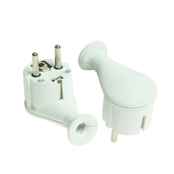 Wtyczka rozbieralna Uni-Schuko kątowa 230V 16A biała W-10121