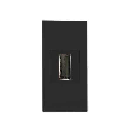 NOEN USB data. gniazdo modułowe 22.5x45mm USB data 2.0. przelotka. czarne