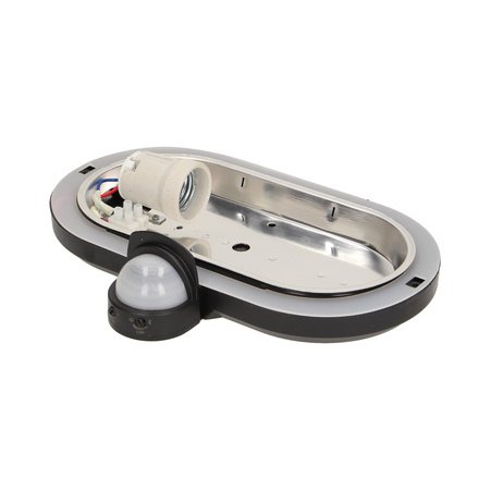 SOLANO. oprawa ogrodowa z czujnikiem ruchu 180st. 1x60W. E27. IP44. plastik. czarna OR-OP-307BE27ZMR