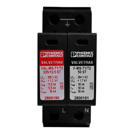 Ogranicznik przepięć Odgromnik Typ T1+T2 12,5kA 1,2kV 240V VAL-MS-T1/T2 335/12.5 ST Phoenix Contact 2800187