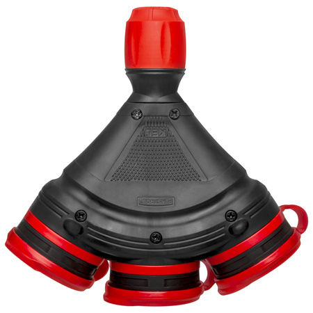 Trójdrożne gniazdo Schuko IP44 3×2P+Z 16A 250V czarno-czerwone GN-X3/44S W-01164
