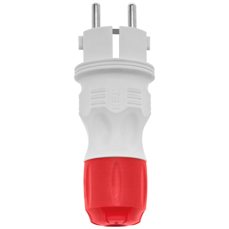 Wtyczka rozbieralna prosta WT-54 IP54 2P+Z 16A 250V Uni-Schuko szaro-czerwona W-98000