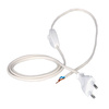 Przewód przyłączeniowy z łącznikiem PWK-11 2m 2x0,75 mm² z wtyczką płaską 250V 16A biały W-99720