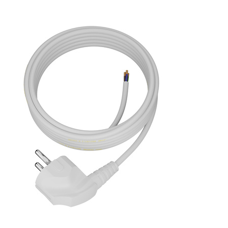 Przewód przyłączeniowy 10m z wtyczką kątową Uni-Schuko 250V 16A 3x1 mm² OMY PP-50 biały W-97754