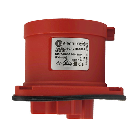 Wtyczka tablicowe prosta CEE 5P 32A 400V IP44 75x75 3107-320-1675