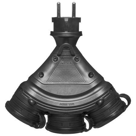 Rozgałęźnik przenośny czarny R-X3/44S IP44 3×2P+Z 16A 250V Schuko W-01162