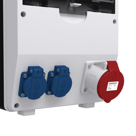 Rozdzielnica budowlana z licznikiem 3F Siemens pTD-S 32A 2x230V gniazda Mennekes Schuko Doktorvolt DV-4791-D