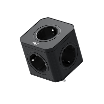 Rozgałęźnik elektryczny 5x gniazdo 230V Schuko czarny W-00357