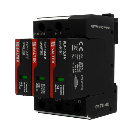 Ogranicznik przepięć typ 1 12.5kA FLP-12,5 V/3 do 350V DC szyna DIN ochronnik przepięciowy dla niskiego napięcia A03425
