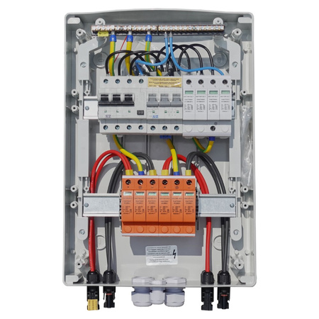 Rozdzielnica PV fotowoltaiczna solarna AC DC 1000V 2 Stringi B16 25A 300mA Doktorvolt DV-2483-FOT