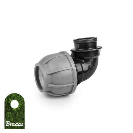 Kolanko do rur PE 25mm 90° z gwintem wewnętrznym 3/4" PN10 DSRA10K25F34