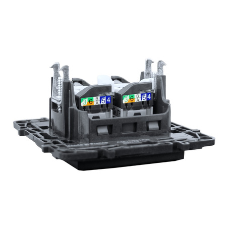 Gniazdo komputerowe podwójne RJ45 czarne Niloe Step 863560