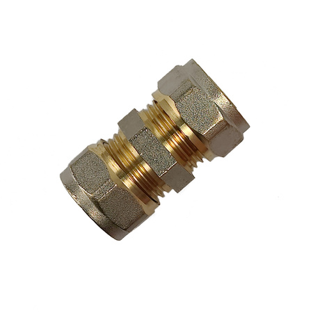 Podwójny łącznik instalacyjny do rur wielowarstwowych 16x16mm zaciskowy FTN-003.16X16.ZŁ-2