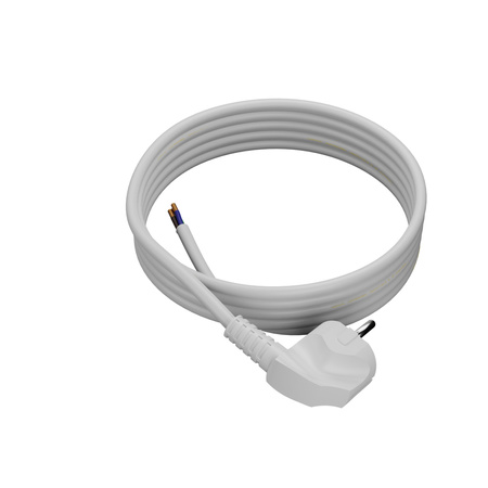 Przewód przyłączeniowy 3m z wtyczką kątową Uni-Schuko 250V 16A 3x1,5 mm² OMY PP-50 biały W-97181