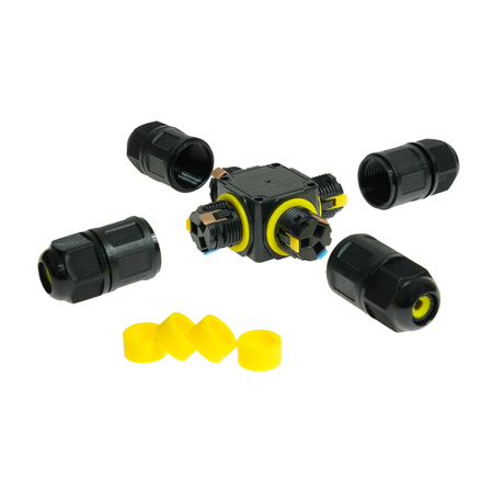 Rozgałęźnik kablowy hermetyczny 4-wlotowy RKH3-4SS IP68 3-pinowy bezśrubowy W-00401