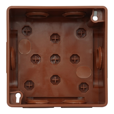 puszka n/t brązowa bez zacisków 6 wlotów 2 wkręty wym/zew 86x86x40 mm IP55 ViPlast 022-02