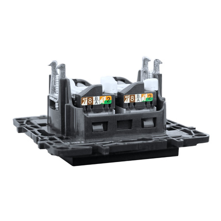 Gniazdo komputerowe podwójne RJ45 czarne Niloe Step 863560