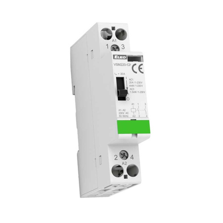 Stycznik instalacyjny ze sterowaniem ręcznym 2NC ELKO VSM220-02 230V AC