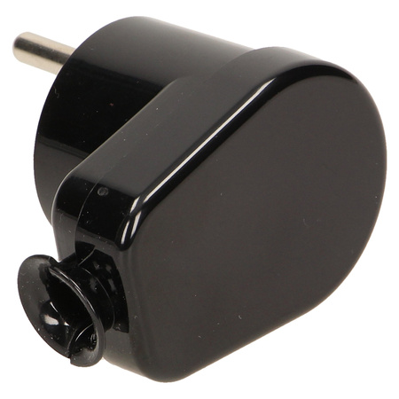 Wtyczka kątowa 2P+Z. czarna WT-16/CZARNY