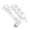 Przedłużacz 3-krotny 2P+Z. 3m H05VV-F 3x1.0mm2. Imax 10A. biały OR-AE-13145/W/3M