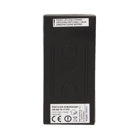 Przycisk bezprzewodowy do rozbudowy dzwonka OR-DB-YK OR-DB-YK-117PD