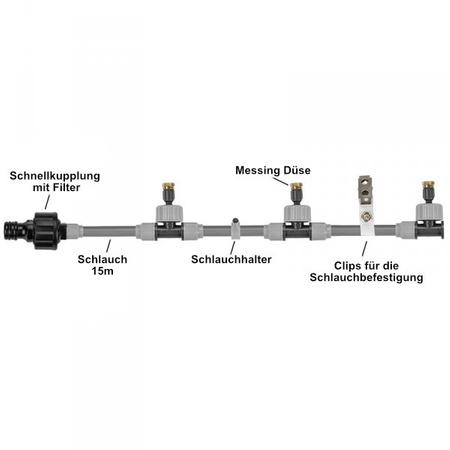 Ogrodowa mgiełka wodna 7,5m Kurtyna wodna WHITE LINE BRADAS WL-Z1007