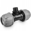 Trójnik PE do rur węża skręcany 25mm gwint zewnętrzny 1/2" PN10 BRADAS DSRA10T25M12