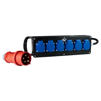 Rozdzielacz gumowy Listwa gumowa 6x230V Wtyczka 16A 400V DV-2506-RB