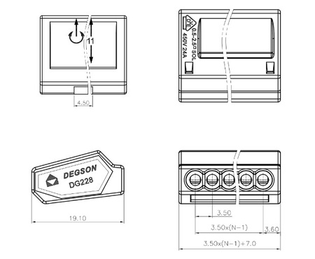 10 sztuk złączki do puszek instalacyjnych 3x0.5-2.5 mm² VDE DGN 10-DG228-3.5-03P
