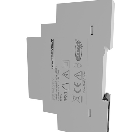 Zasilacz impulsowy - stabilizowany 15 W 12 V DC ELKO PS1M-15/12V