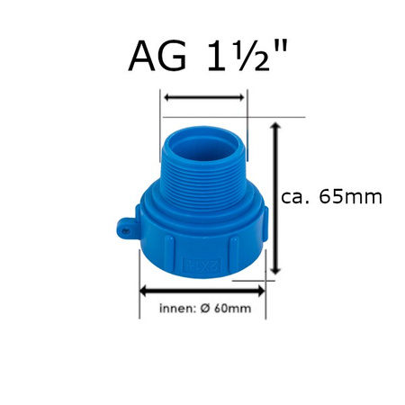 Złącze IBC GW S60x6 z wyjściem na wąż 1 1/2" Bradas IBCS60F-M112