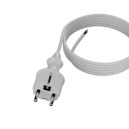 Przewód przyłączeniowy 3m z wtyczką prostą 250V 16A 3x1 mm² IP44 H05VV-F PP-40H biały W-98373