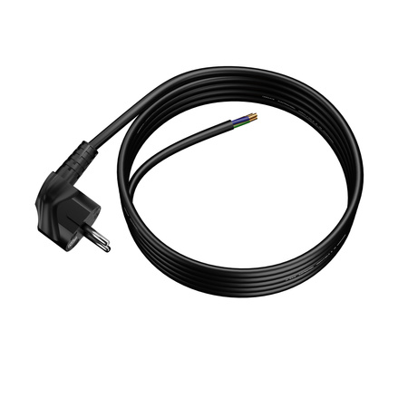 Przewód przyłączeniowy 3m z wtyczką kątową Uni-Schuko 250V 16A 3x1,5 mm² OMY PP-50 czarny W-97182