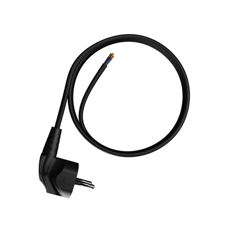 Przewód przyłączeniowy 3m z wtyczką kątową Uni-Schuko 250V 16A 3x0,75 mm² OMY PP-50 czarny W-97158