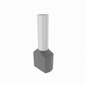 100szt. 2x4/12mm Końcówka tulejkowa izolowana podw. szara TE4012 Elpromet C.22.04012