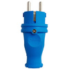 Wtyczka gumowa prosta 16A 230V IP44 Uni-Schuko niebieska 3101-303-0900