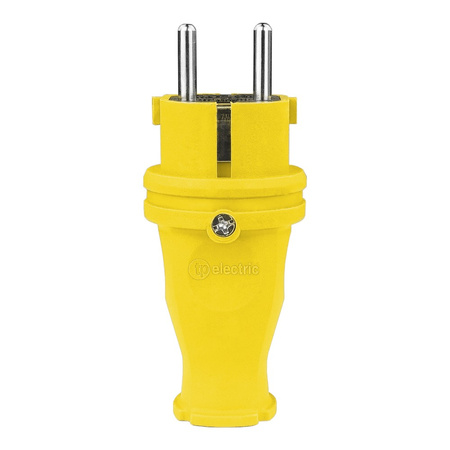 Wtyczka gumowa prosta 16A 230V żółta Schuko 3101-301-0700