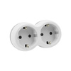 Rozgałęźnik wtyczkowy 2x gniazdo 230V Schuko z uziemieniem szaro-biały W-72004