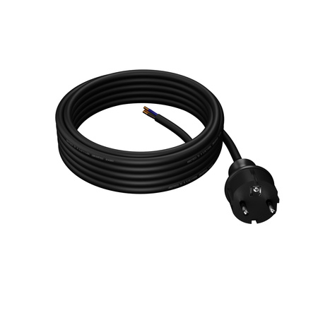 Przewód przyłączeniowy 10m z wtyczką prostą 250V 16A 3x1,5 mm² IP44 H05RR-F PP-40H czarny W-97536