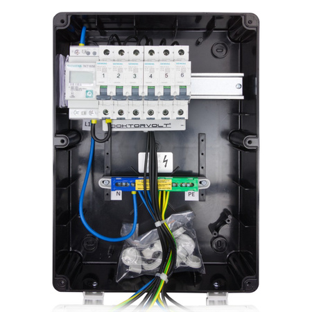 Rozdzielnica budowlana z licznikiem 1F Siemens pTD-S 6x230V gniazda Menneks Schuko Doktorvolt DV-4814-D