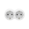 Rozgałęźnik wtyczkowy 2x gniazdo 230V Schuko z uziemieniem szaro-biały W-72004