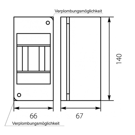 RNO 3 Rozdzielnia natynkowa 3 moduły 5.2 E-P 6076