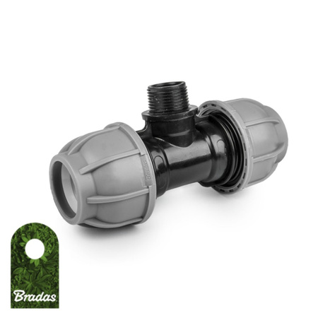 Trójnik do rur PE 20mm GZ 1/2" PN10 BRADAS DSRA10T20M12