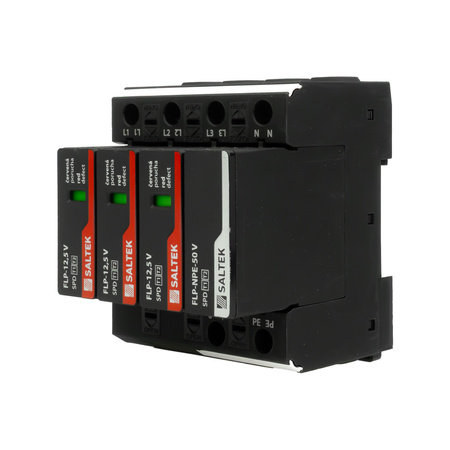 Ogranicznik przepięć typ 1 50kA FLP-12,5 V/3+1 do 255V DC szyna DIN warystorowy ochronnik przepięciowy dla niskiego napięcia A07415