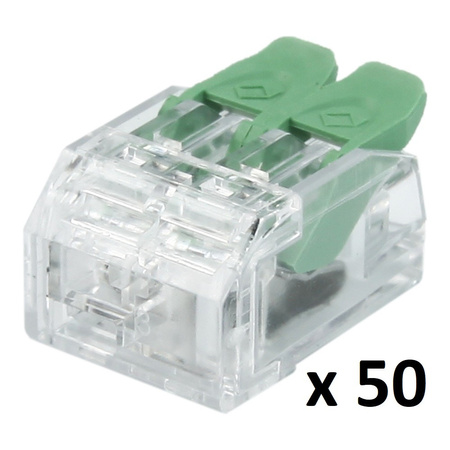50 szt. Szybkozłączka instalacyjna 2x0.2-4.0 mm² VDE UL 450V 32A DGN DG221-5.6-02P-50
