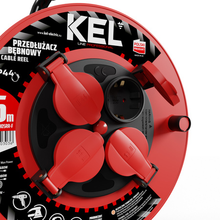 Przedłużacz bębnowy warsztatowy 25m 4x 230V Schuko 3x1,5 H05RR-F W-97381