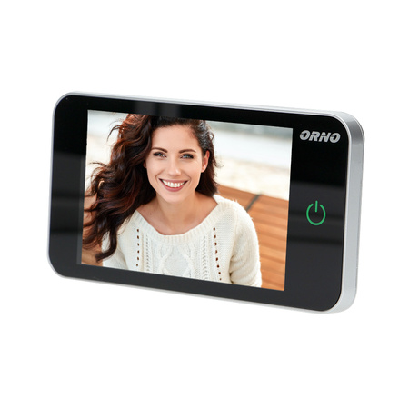 Elektroniczny wizjer do drzwi 4". szerokokątny obiektyw. bateryjny. srebrny OR-WIZ-1107