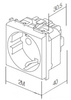 Gniazdo modułowe do puszki podłogowej 2P+Z 16A 230V schuko 2 moduły czarny-mat TEM do PD12 9267 / VM10SB-U
